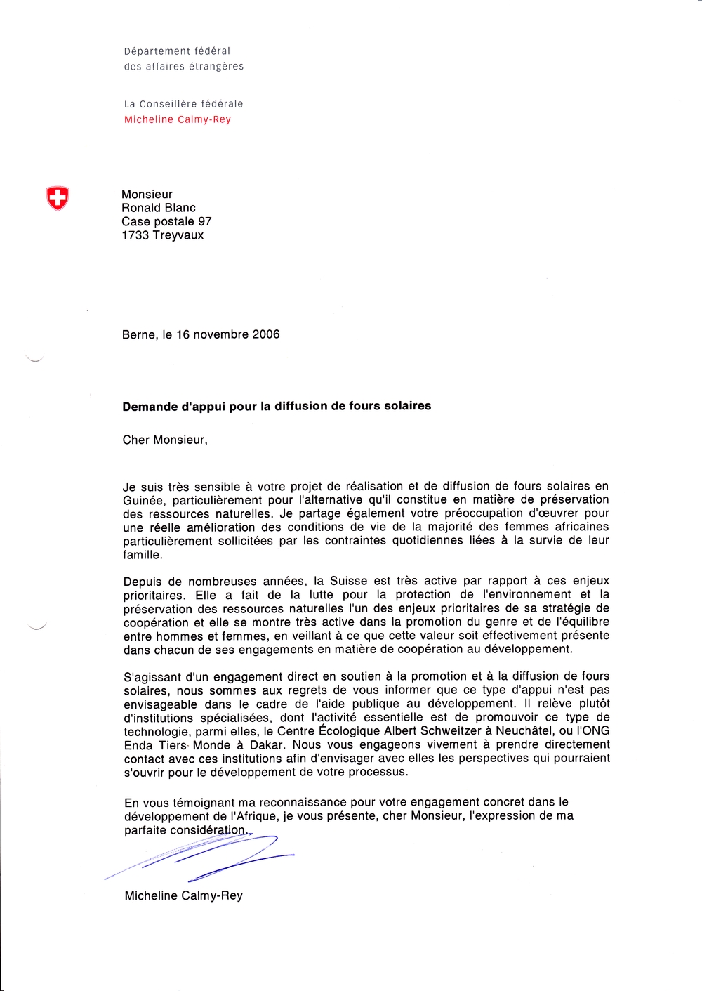 lettre aide financiere